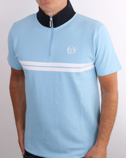 Sergio Tacchini Dallas 1/4 Zip Polo Sky Blue