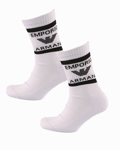Emporio Armani 2 Pack Socks White