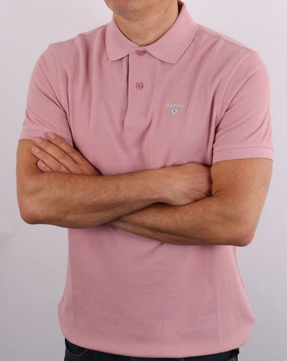 Barbour Tartan Pique Polo Faded Pink