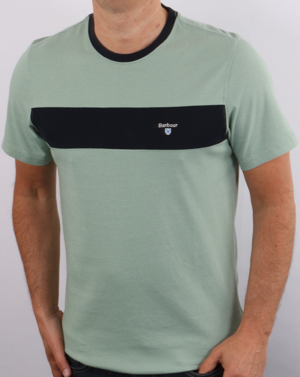 Barbour Panel Tee Faded Green