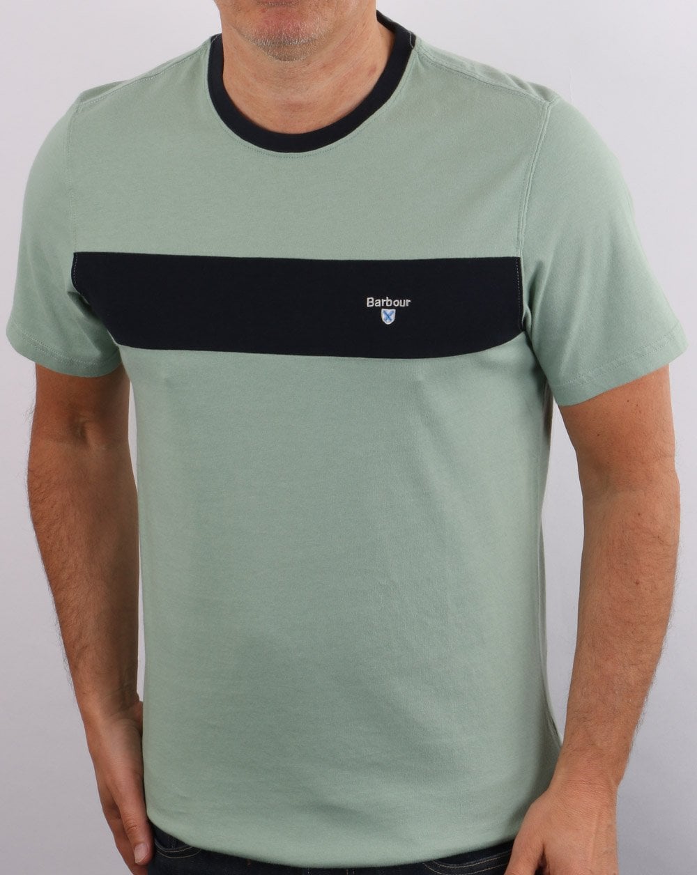 Barbour Panel Tee Faded Green