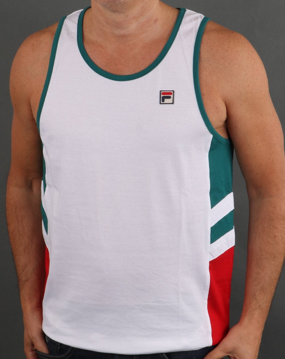 Fila Vintage Vest White-Green-Red
