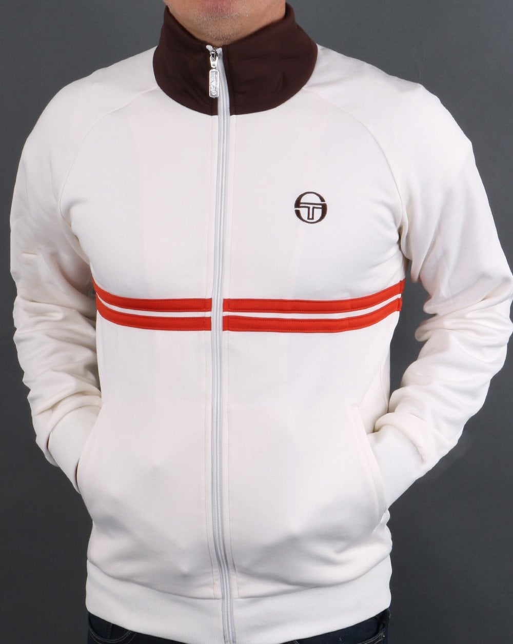 Sergio Tacchini Dallas Track Top Cream / Brown / Orange