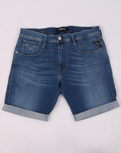 Replay Hyperflex Denim Shorts Medium Blue
