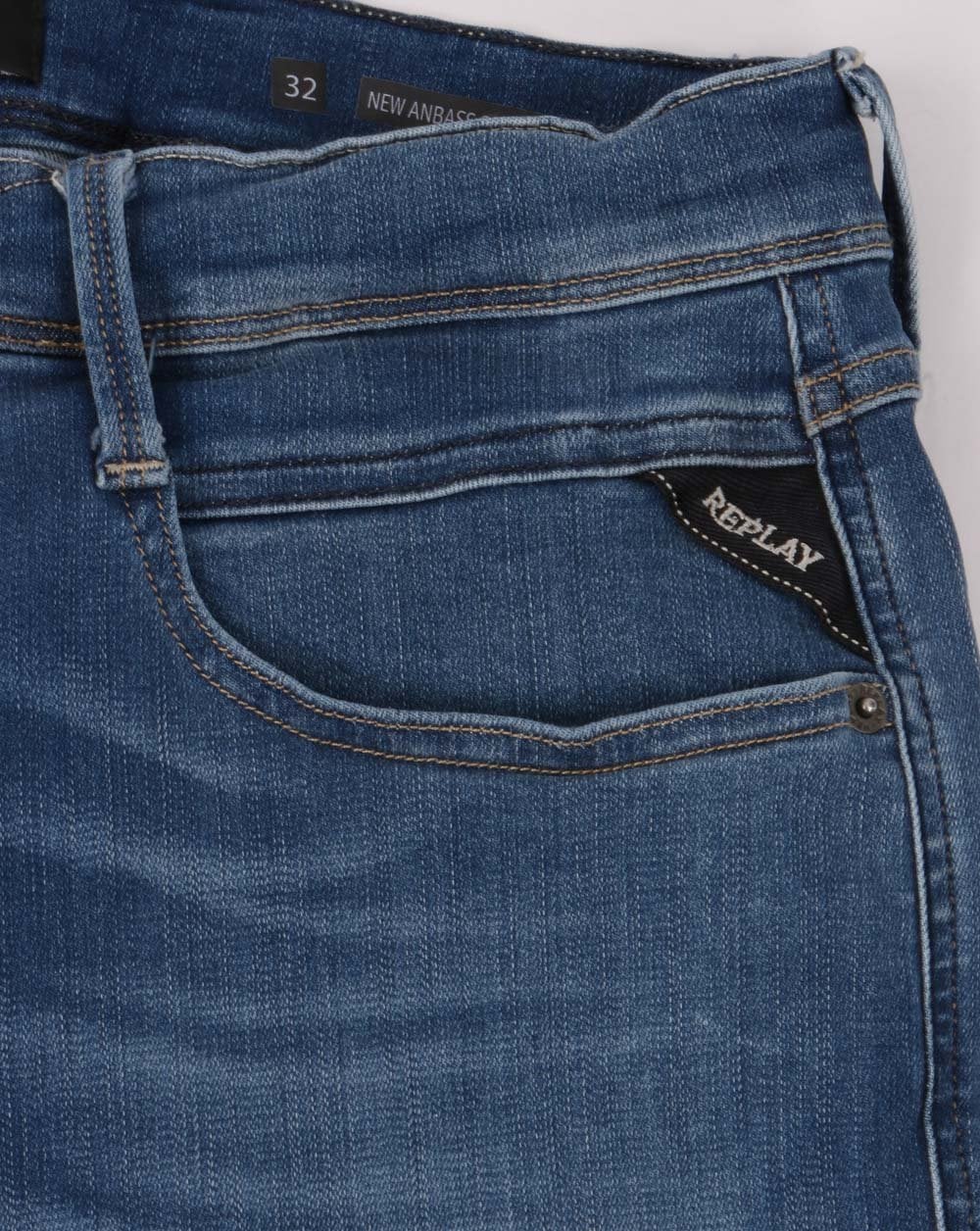 Replay Hyperflex Denim Shorts Medium Blue
