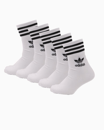 Adidas Originals Mid Cut Crew Socks 5 Pack White