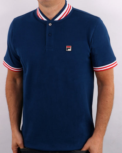 Fila Vintage Collar Polo Shirt Blue