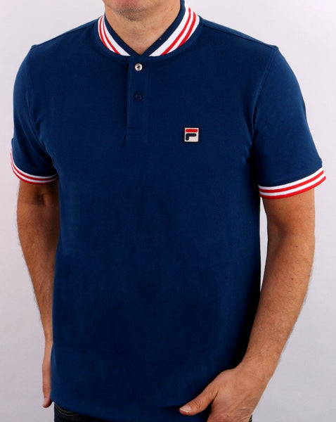 Fila Vintage Collar Polo Shirt Blue