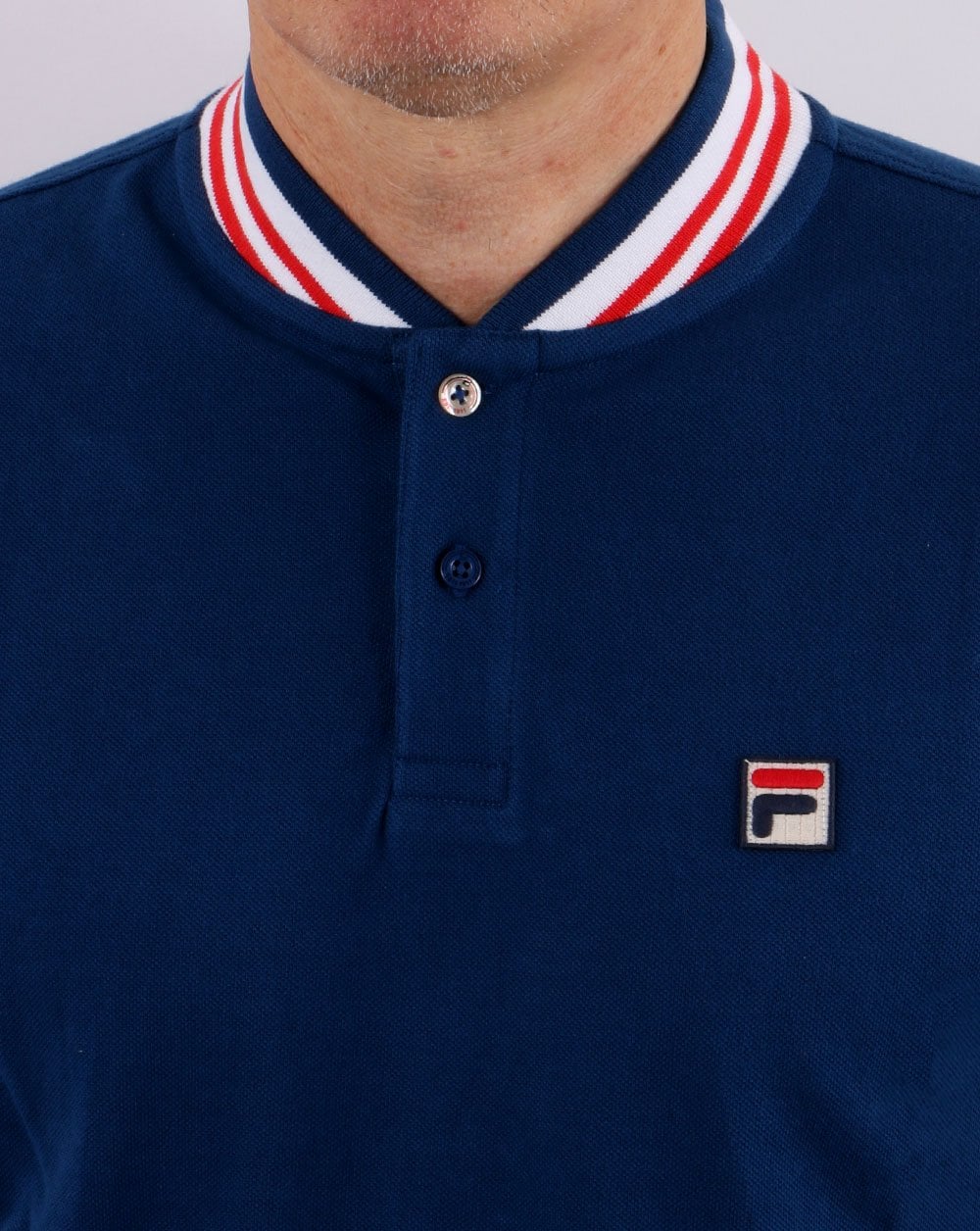 Fila Vintage Collar Polo Shirt Blue
