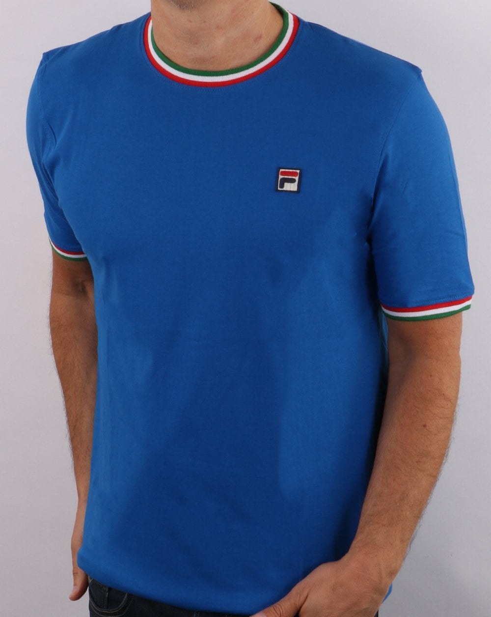 Fila Vintage Ringer T Shirt Italia Blue