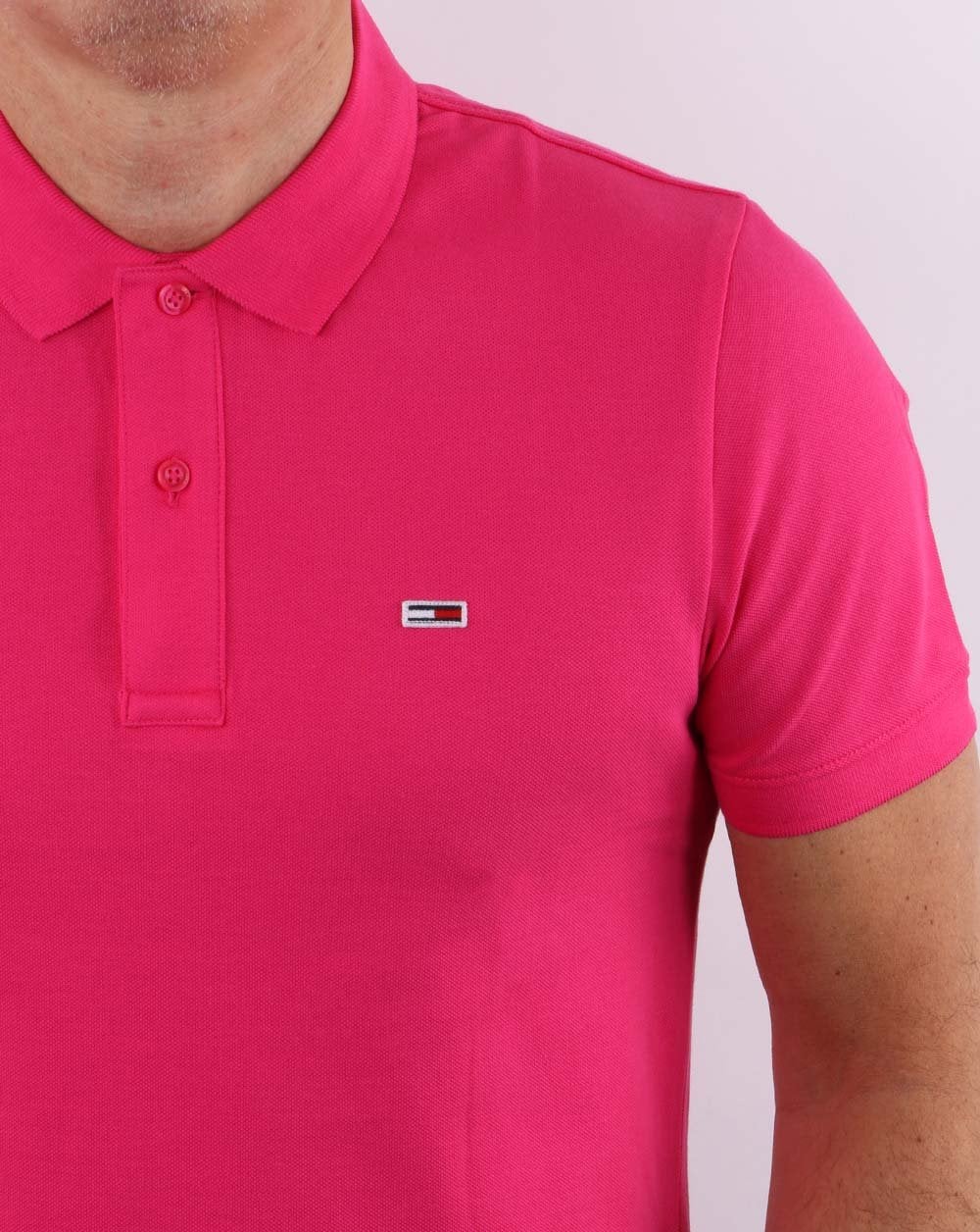 Tommy Jeans Polo Shirt Bright Cerise Pink