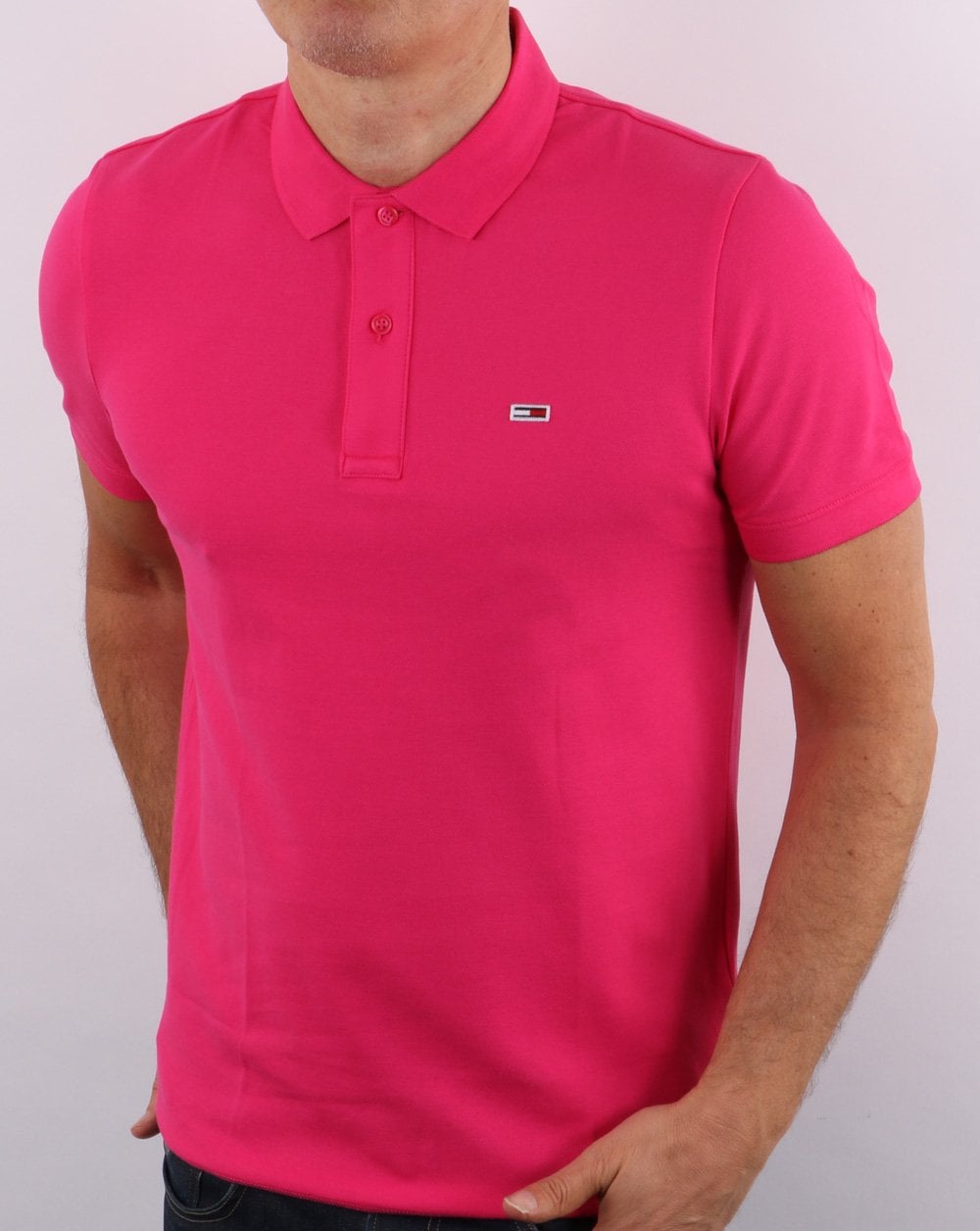 Tommy Jeans Polo Shirt Bright Cerise Pink