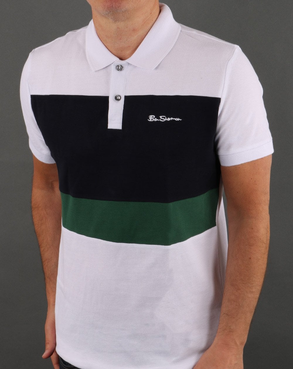Ben Sherman Colour Block Polo Shirt White
