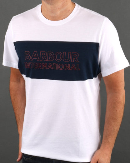 Barbour International Panel Logo Tee White