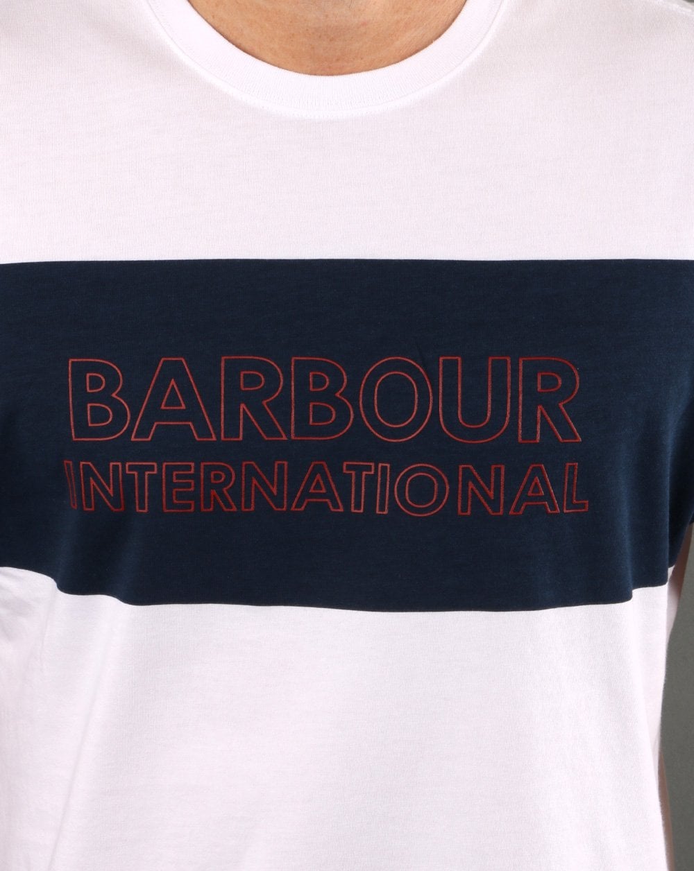 Barbour International Panel Logo Tee White