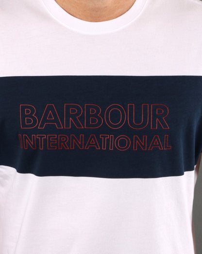 Barbour International Panel Logo Tee White