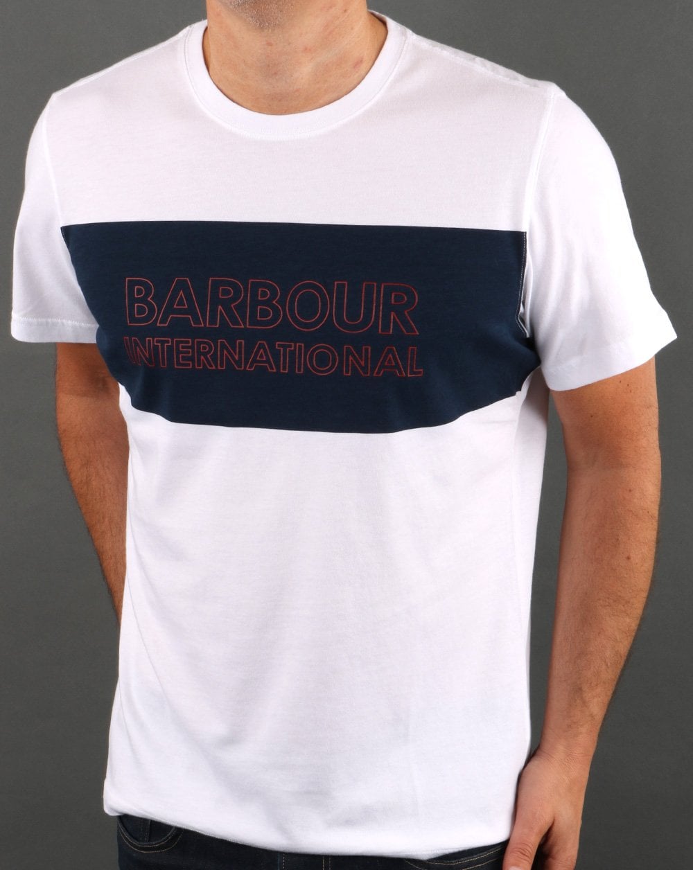 Barbour International Panel Logo Tee White