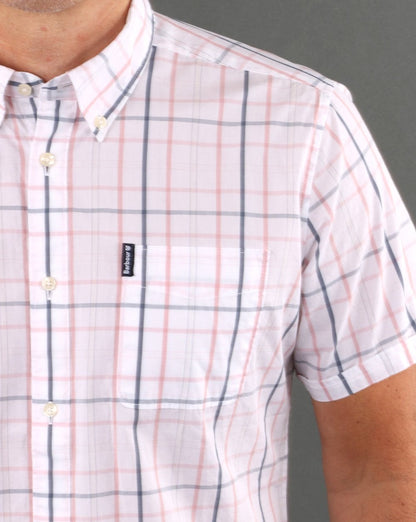 Barbour Tattersall Short Sleeve Shirt Faded Pink
