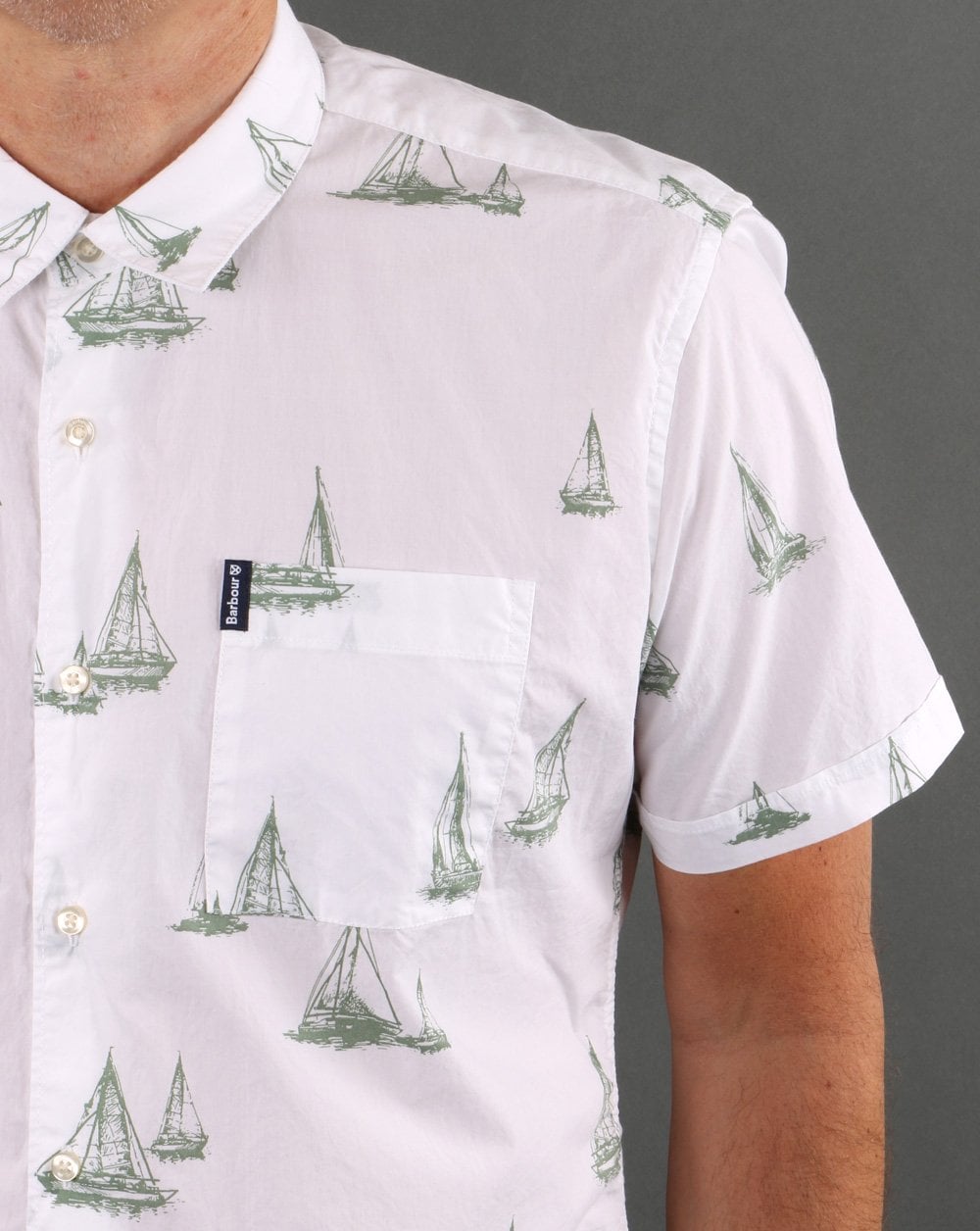 Barbour Summer Print Short Sleeve Shirt White