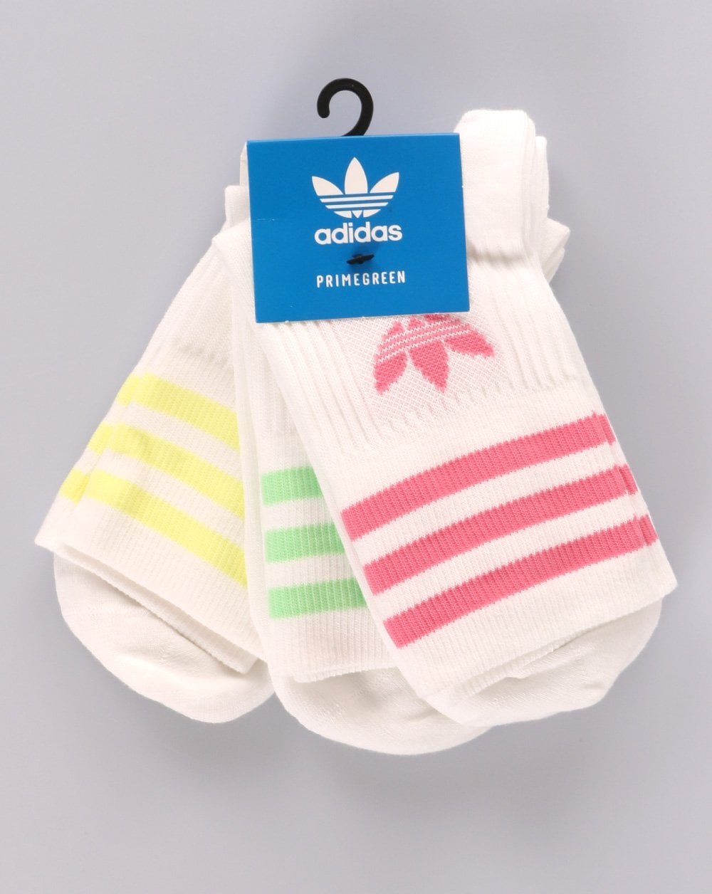 Adidas Originals Mid Cut Crew Socks 3 Pack White/Pastels