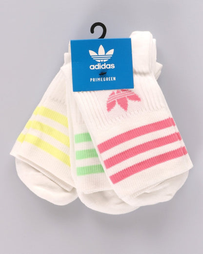 Adidas Originals Mid Cut Crew Socks 3 Pack White/Pastels
