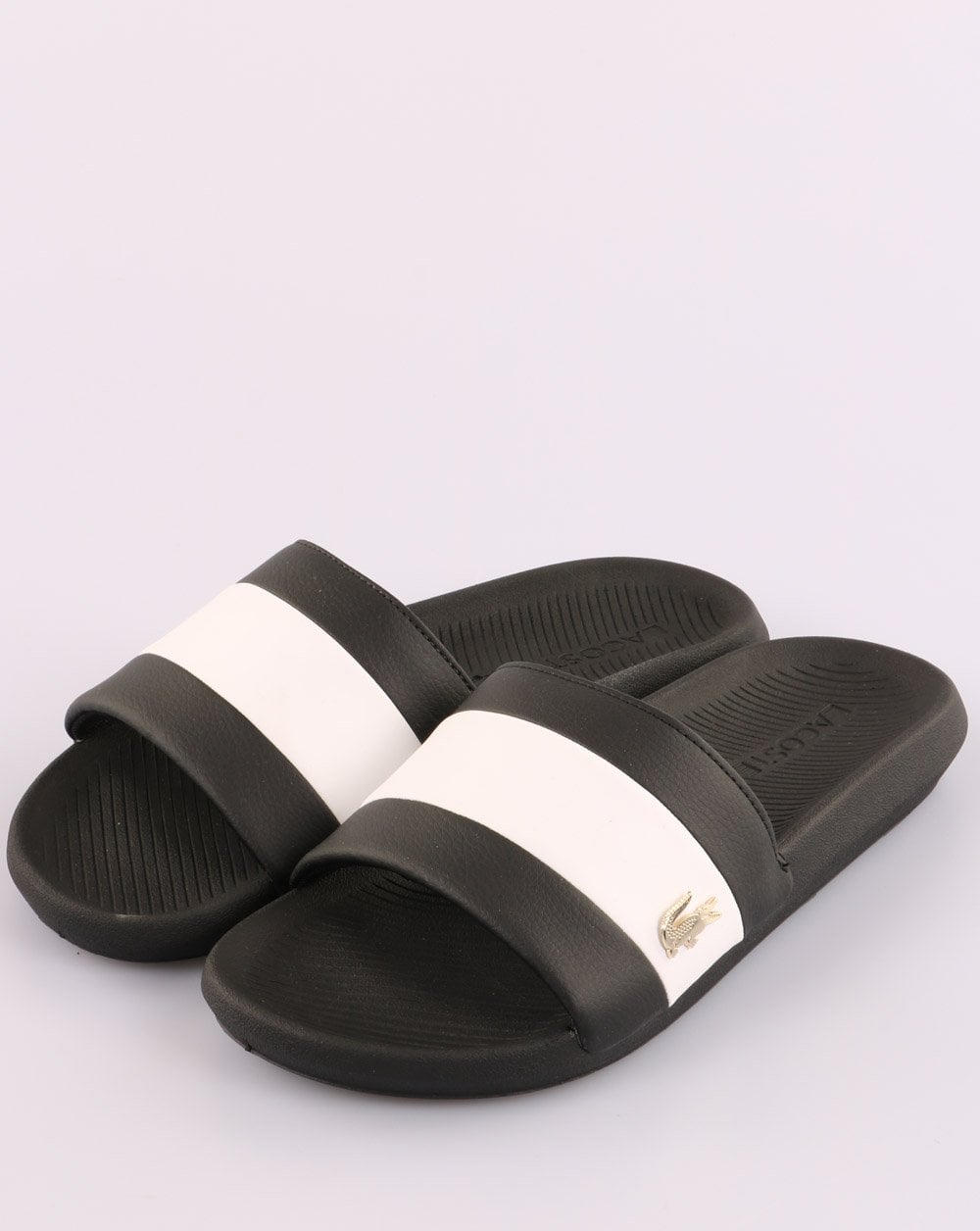 Lacoste Footwear Croco Slide Black/White