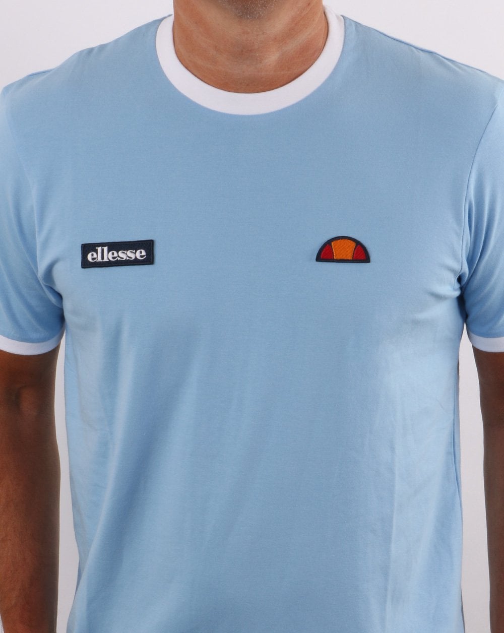Ellesse Ringer T Shirt Light Blue
