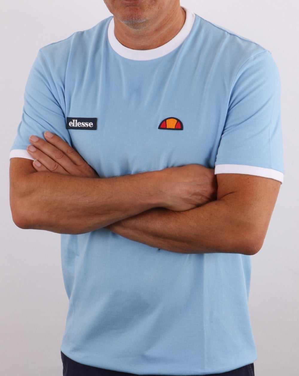 Ellesse Ringer T Shirt Light Blue