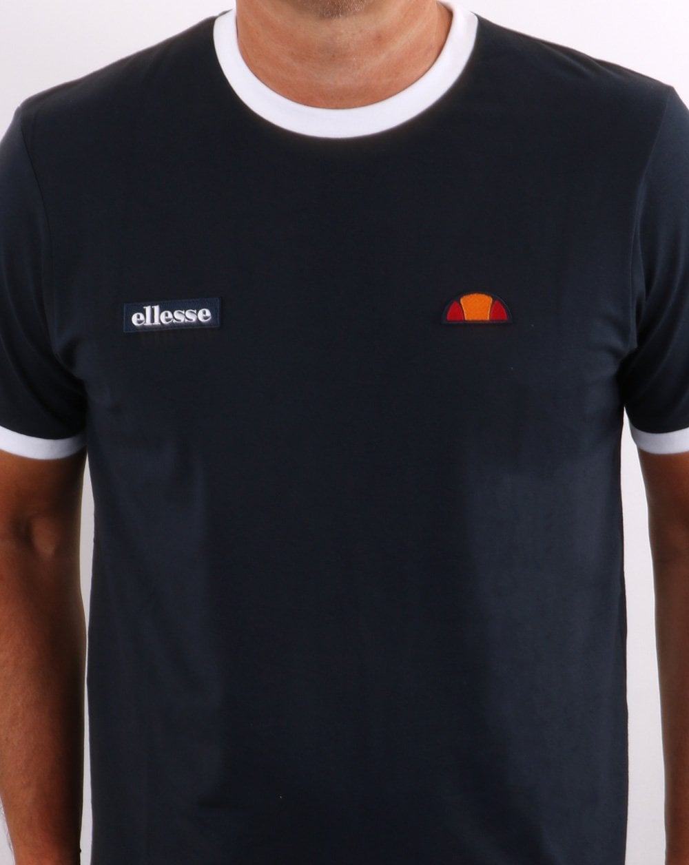Ellesse Ringer T Shirt Navy