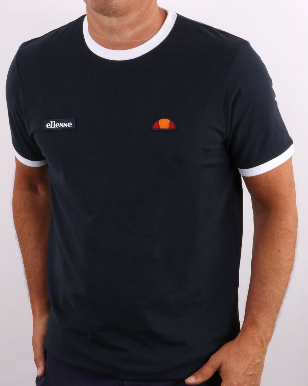 Ellesse Ringer T Shirt Navy