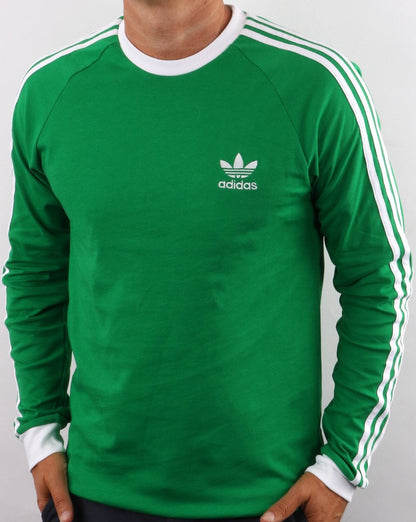 Adidas Originals 3 Stripes Ls T Shirt Green