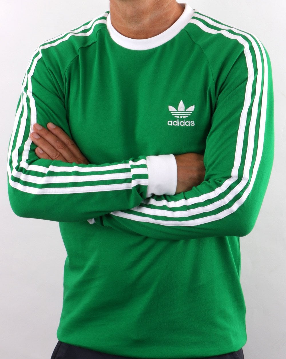 Adidas Originals 3 Stripes Ls T Shirt Green