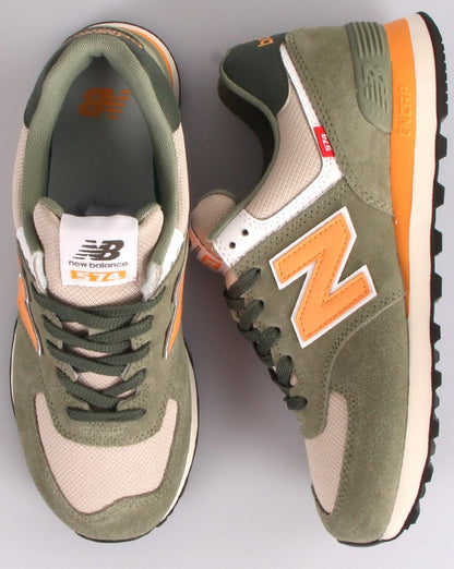 New Balance 574 Trainer Green/Orange