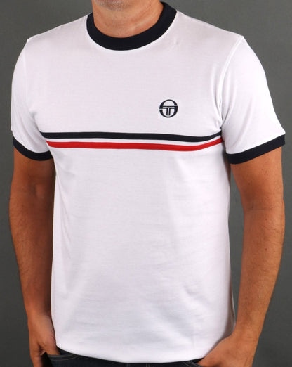 Sergio Tacchini Supermac T Shirt White/Red