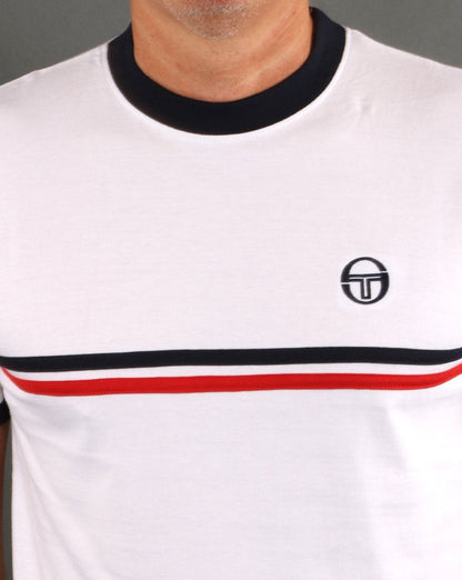 Sergio Tacchini Supermac T Shirt White/Red