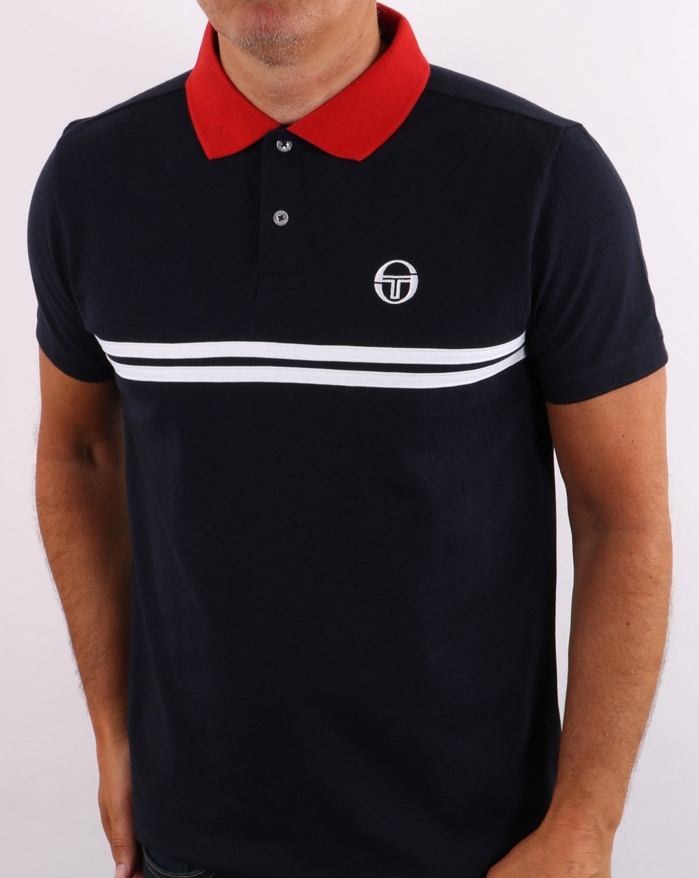 Sergio Tacchini Supermac Polo Shirt Navy/Red