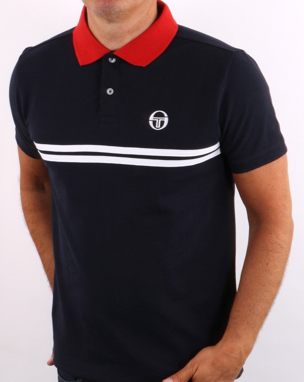 Sergio Tacchini Supermac Polo Shirt Navy/Red