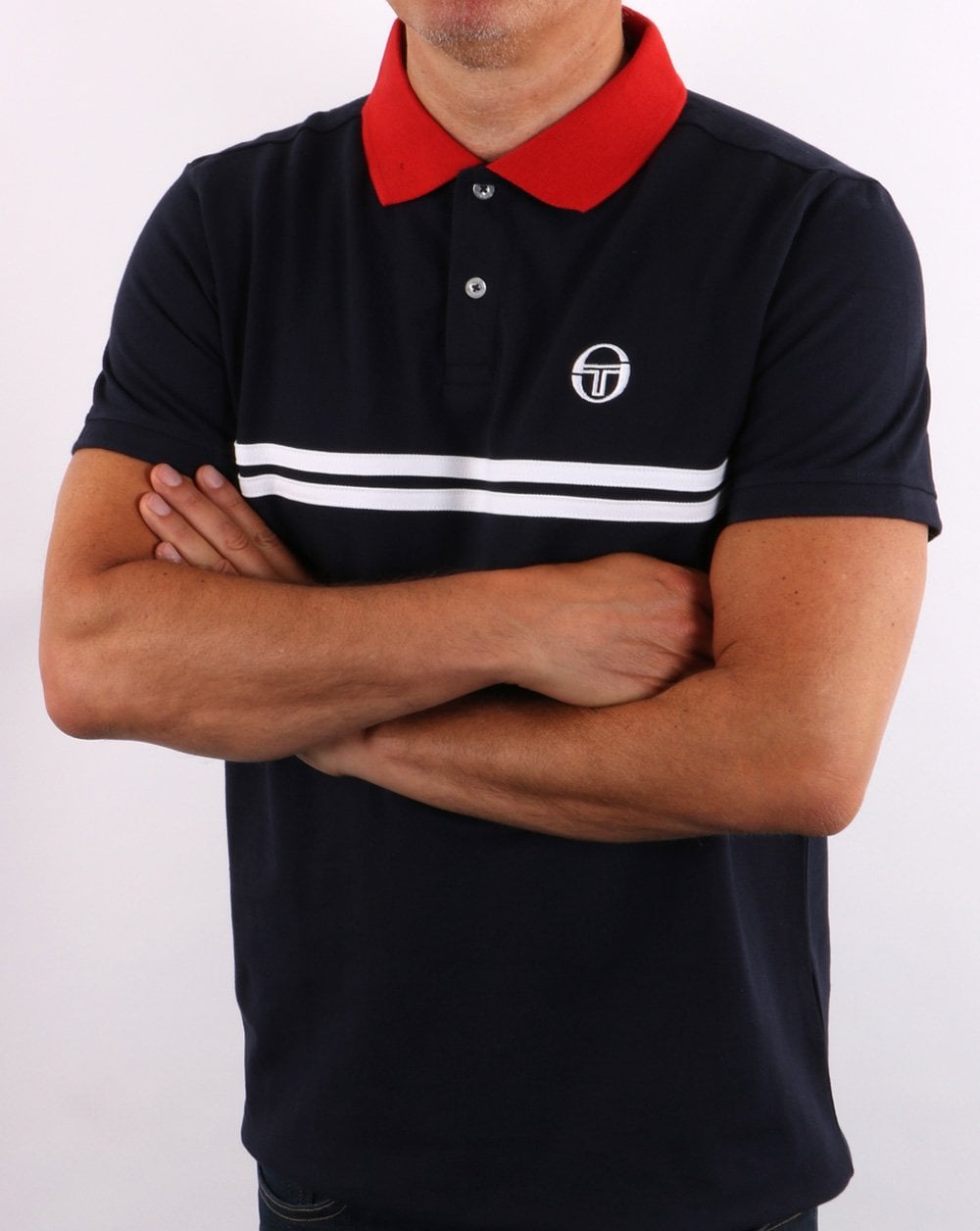 Sergio Tacchini Supermac Polo Shirt Navy/Red