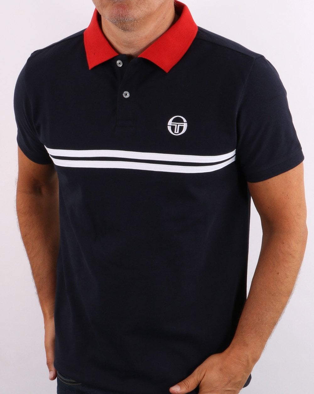 Sergio Tacchini Supermac Polo Shirt Navy/Red