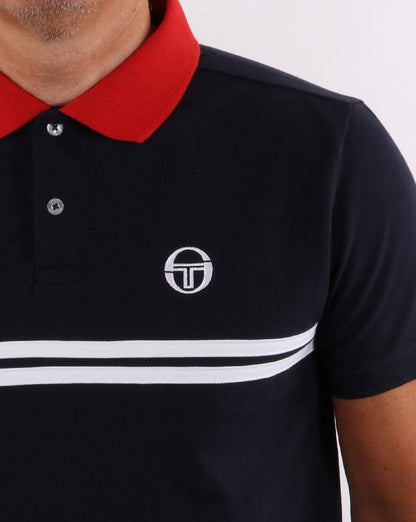 Sergio Tacchini Supermac Polo Shirt Navy/Red