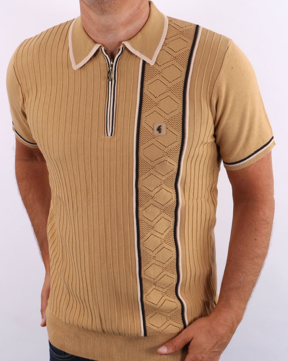 Gabicci Vintage Mcqueen Zip Jumper Sand