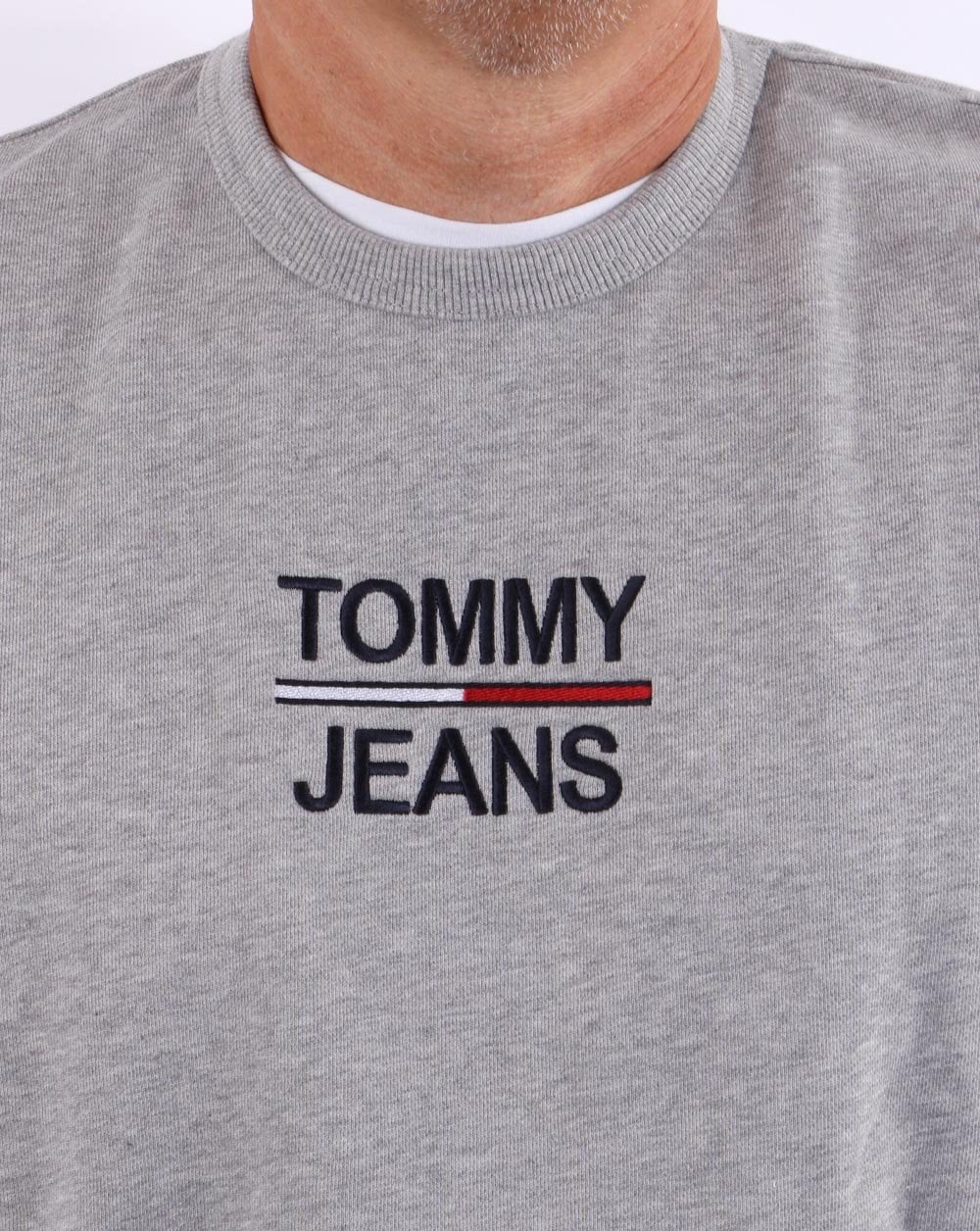 Tommy Jeans Essential Crew Neck Sweatshirt Light Grey Heather