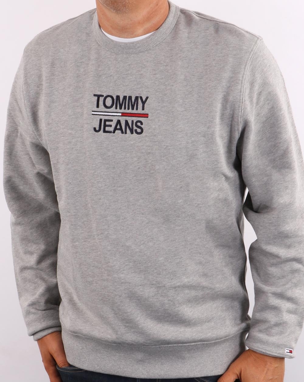Tommy Jeans Essential Crew Neck Sweatshirt Light Grey Heather