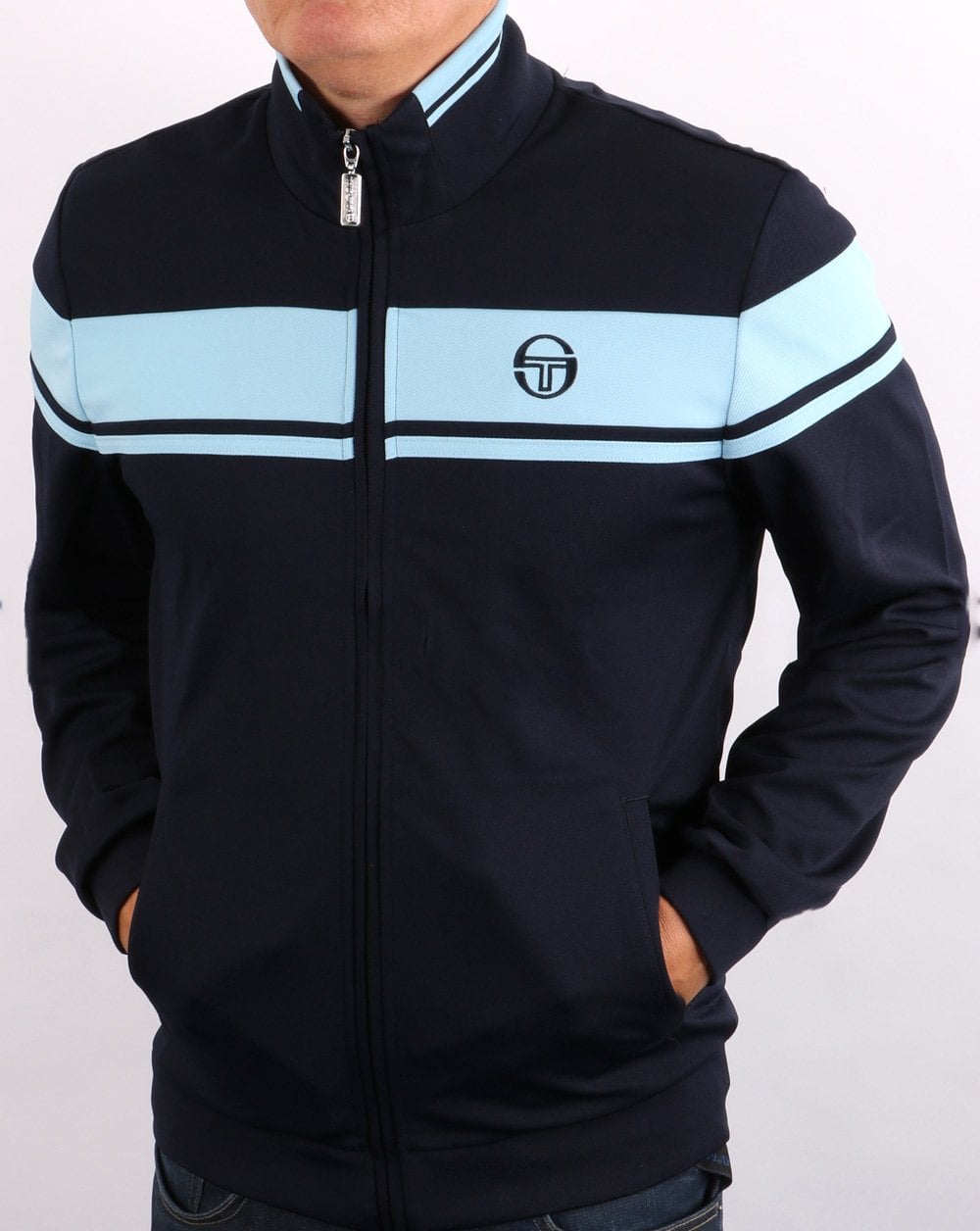 Sergio Tacchini Masters Tipped Track Top Navy/Sky