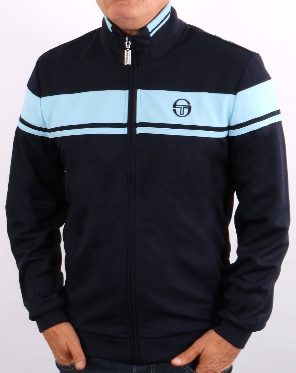 Sergio Tacchini Masters Tipped Track Top Navy/Sky