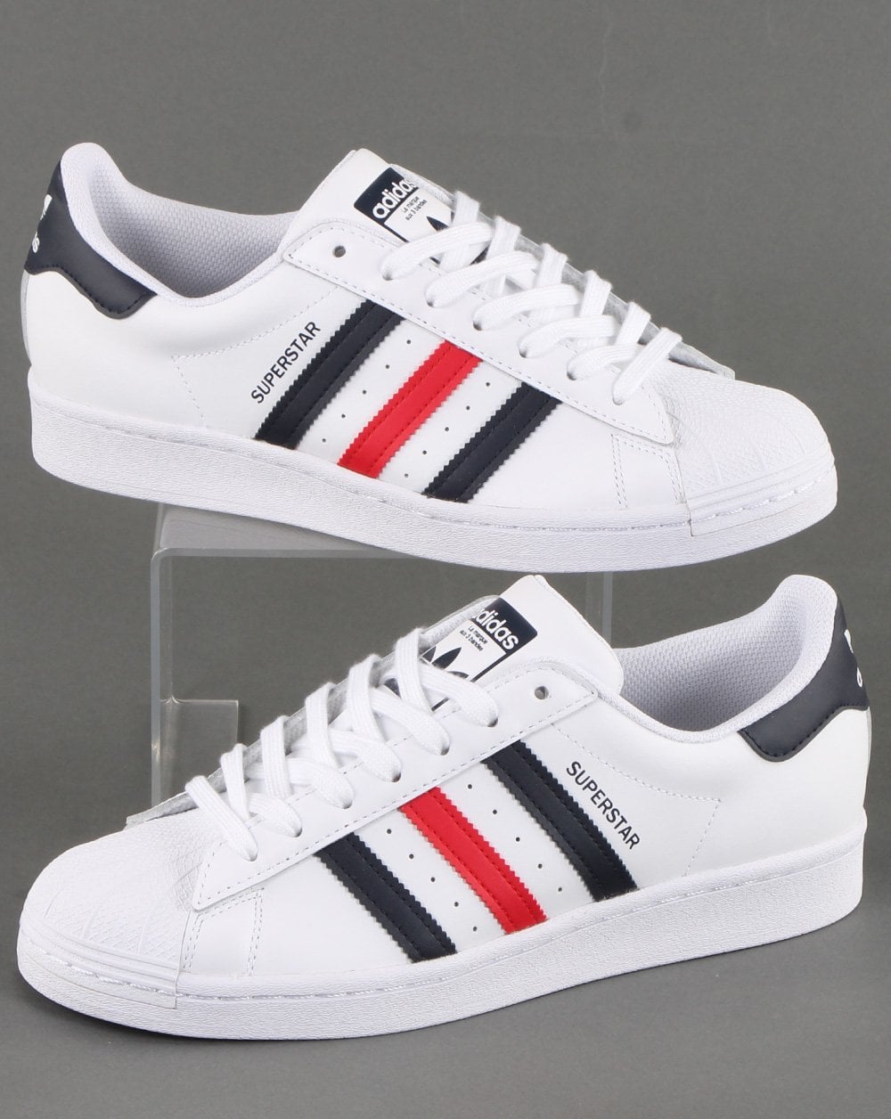 Adidas Superstar Trainers White/Red/Navy