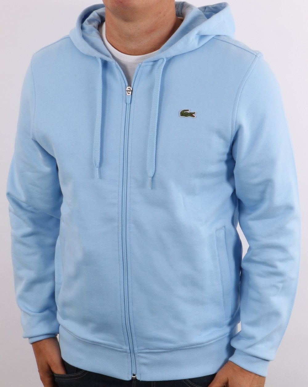 Lacoste Full Zip Hoodie Sky Blue