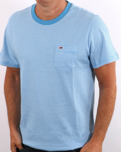 Tommy Jeans Stripe Pocket T-shirt Blue/White