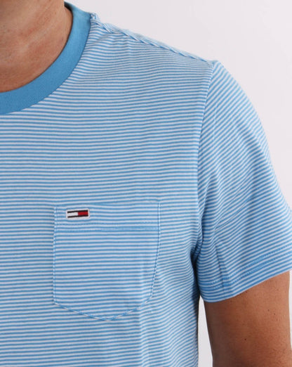 Tommy Jeans Stripe Pocket T-shirt Blue/White