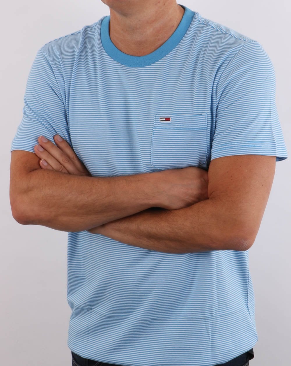 Tommy Jeans Stripe Pocket T-shirt Blue/White